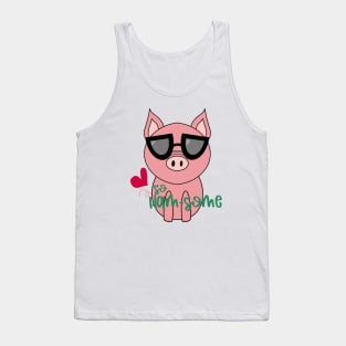 Handsome Ham-Some Pigs with Sunglasses -  Handsome Enough Tank Top